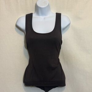 E-12 Josephine Chaus Brown Silk Blend Sleeveless Sweater‎ Size L